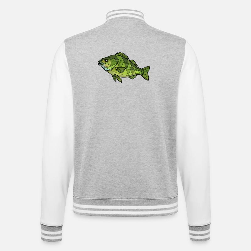 Geometric Perch Low Poly - College Sweat Jacket - heather grey/white