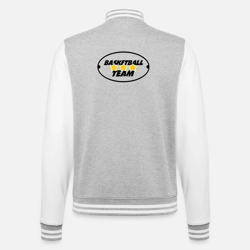 Basketballmannschaft - College-Sweatjacke - Grau meliert/Weiß