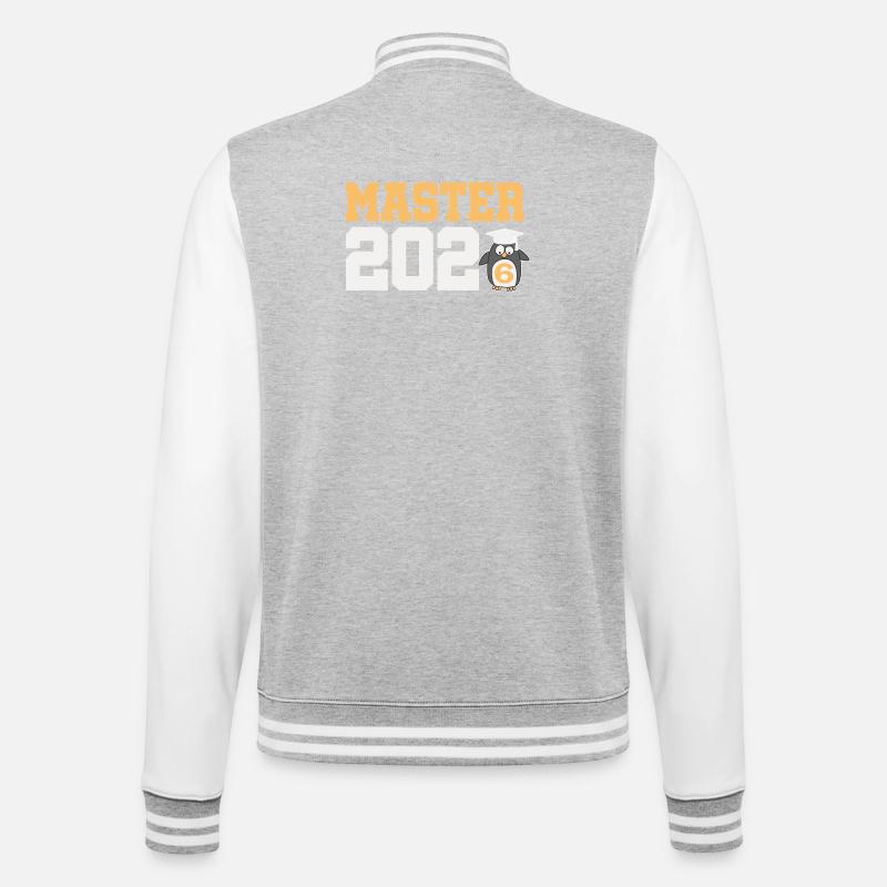 Master 2026 Diplôme - Veste Teddy - gris chiné / blanc