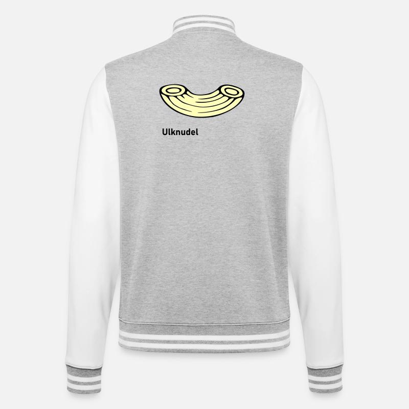 Ulknudel - College-Sweatjacke - Grau meliert/Weiß