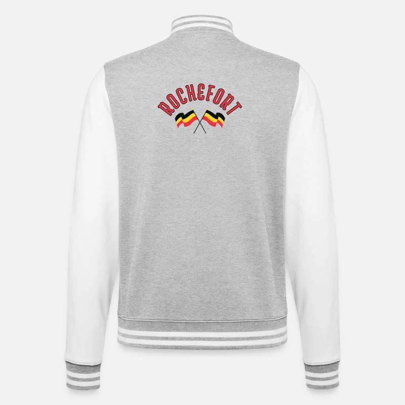 Drapeaux de Rochefort en Belgique - Veste Teddy - gris chiné / blanc