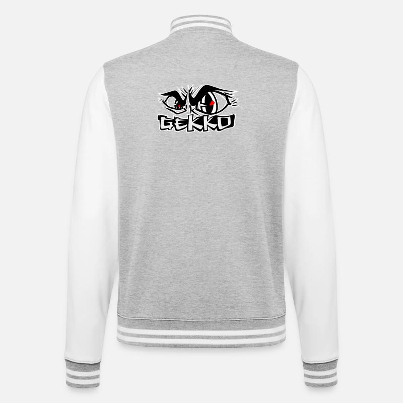 Keine Angst - College-Sweatjacke - Grau meliert/Weiß