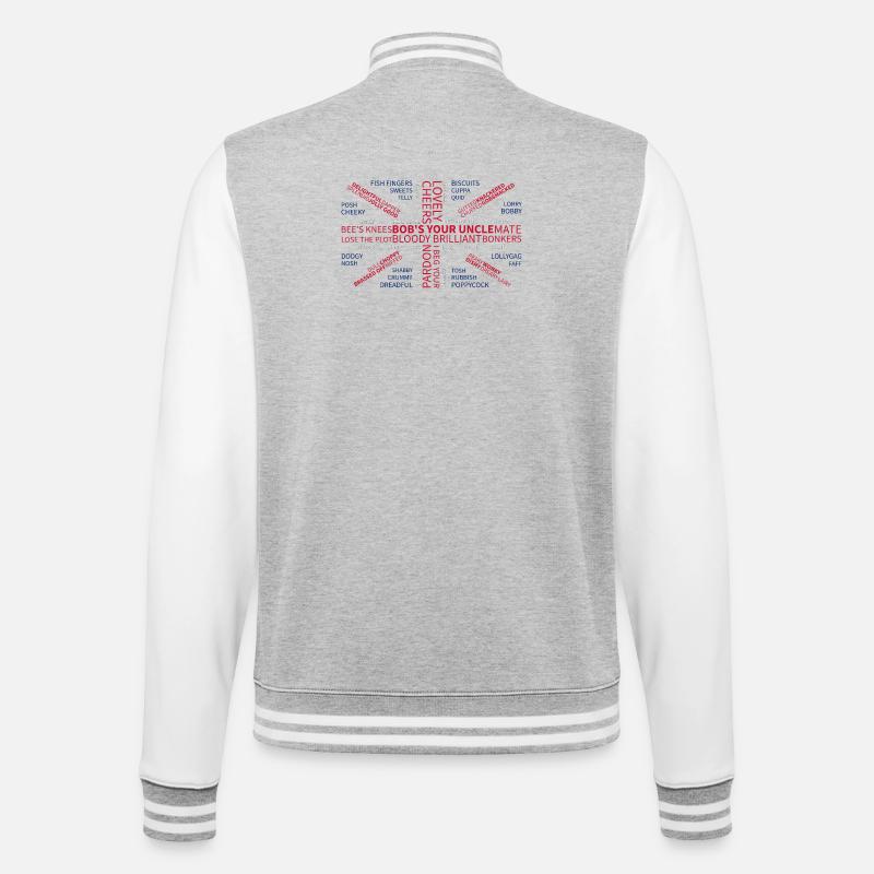 UBERBRITISH - Veste Teddy - gris chiné / blanc