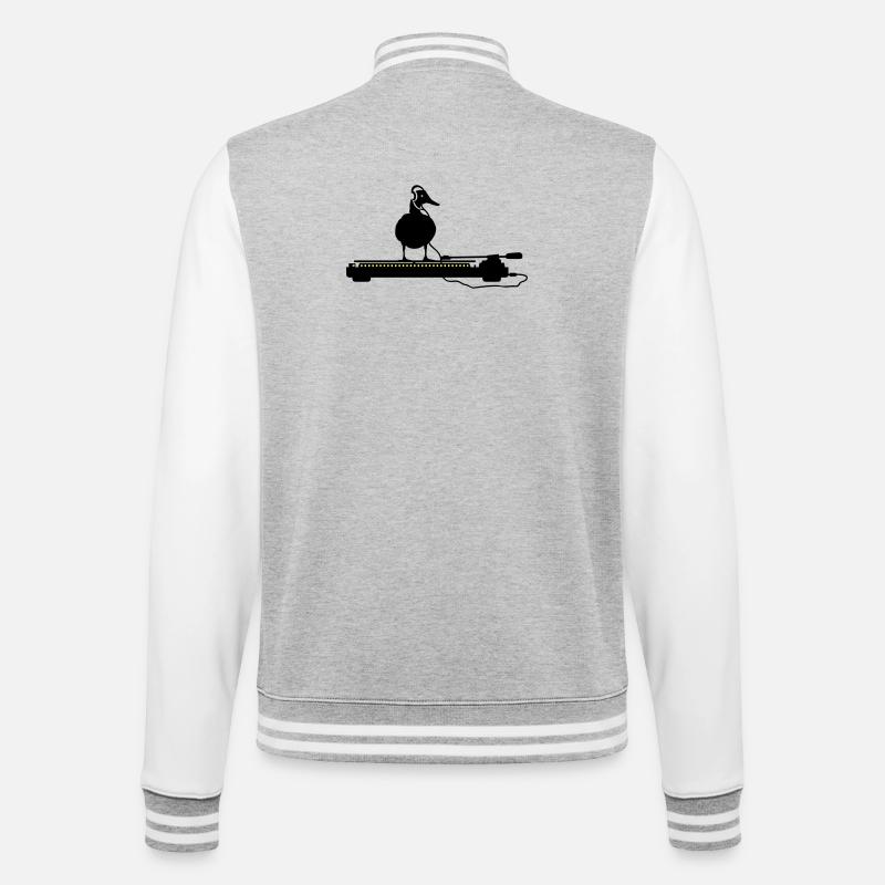 disco duck turntable - Veste Teddy - gris chiné / blanc