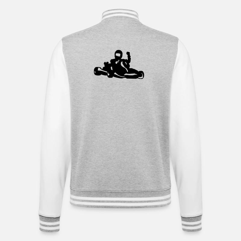 Karting - College Sweat Jacket - heather grey/white