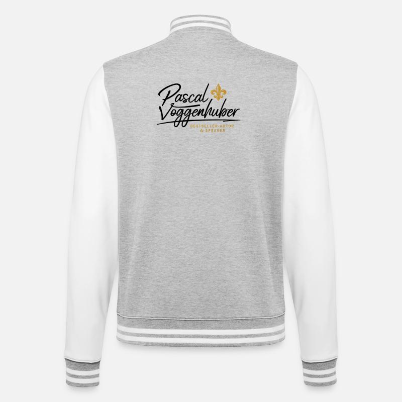 Pascal Voggenhuber Autor & Speaker - College-Sweatjacke - Grau meliert/Weiß