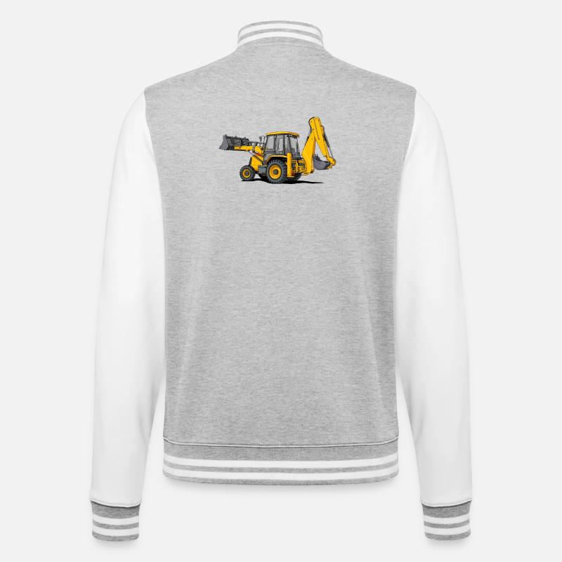 Tractor Loader - College Sweat Jacket - heather grey/white