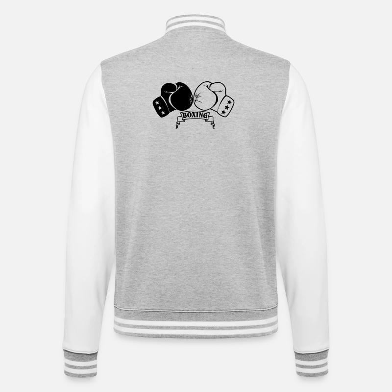 Gants de boxe - Veste Teddy - gris chiné / blanc