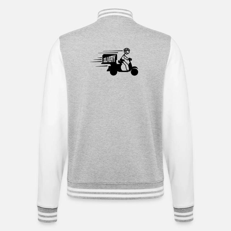 Scooter-Paket oder SMS-Lieferung - College-Sweatjacke - Grau meliert/Weiß