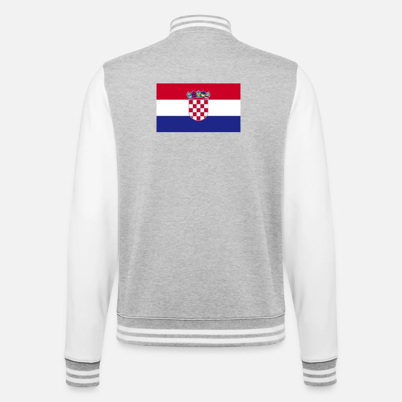 Drapeau croate - Veste Teddy - gris chiné / blanc