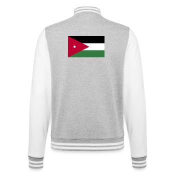 Jordanien National Flagge - College-Sweatjacke - Grau meliert/Weiß - Hinten - Marisol (170cm)