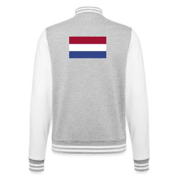 Drapeau national des Pays-Bas - Veste Teddy - gris chiné / blanc - Dos - Marisol (170cm)