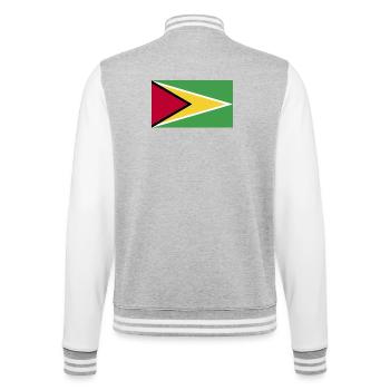 Drapeau national du Guyana - Veste Teddy - gris chiné / blanc - Dos - Marisol (170cm)