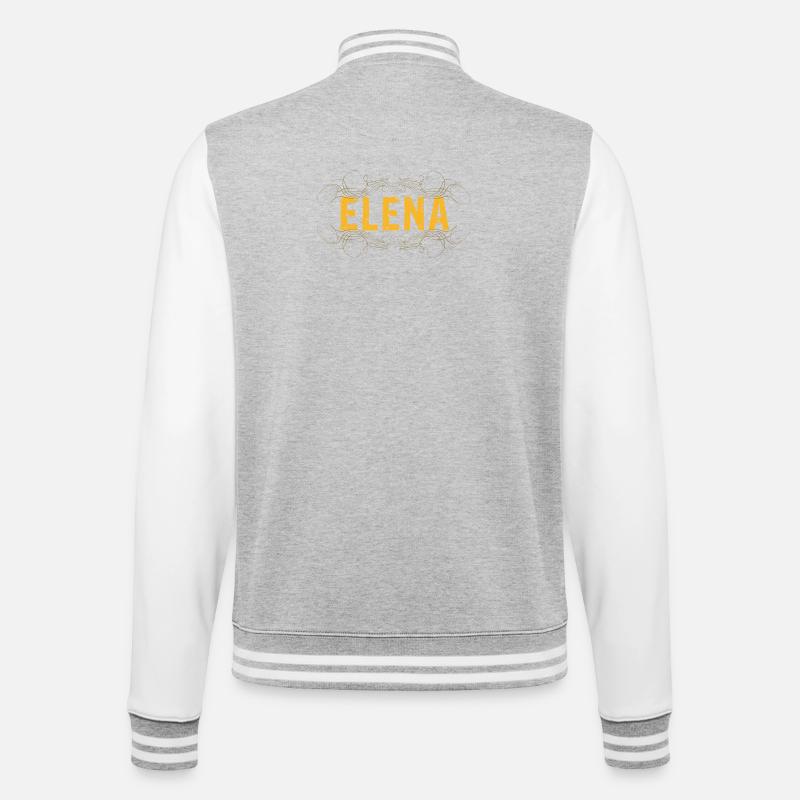 Lettrage ELENA décoré - Veste Teddy - gris chiné / blanc