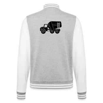 Cement car - College Sweat Jacket - heather grey/white - Back - Marisol (170cm)