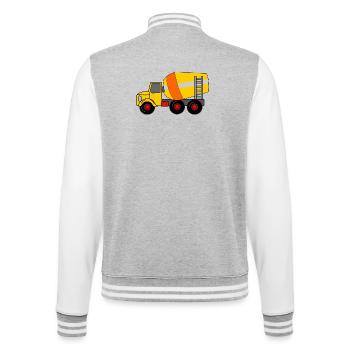 Cement wagon color - College Sweat Jacket - heather grey/white - Back - Marisol (170cm)