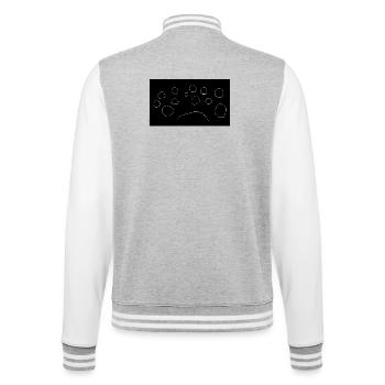 Minimaler Pfotenabdruck Schwarz - College-Sweatjacke - Grau meliert/Weiß - Hinten - Marisol (170cm)