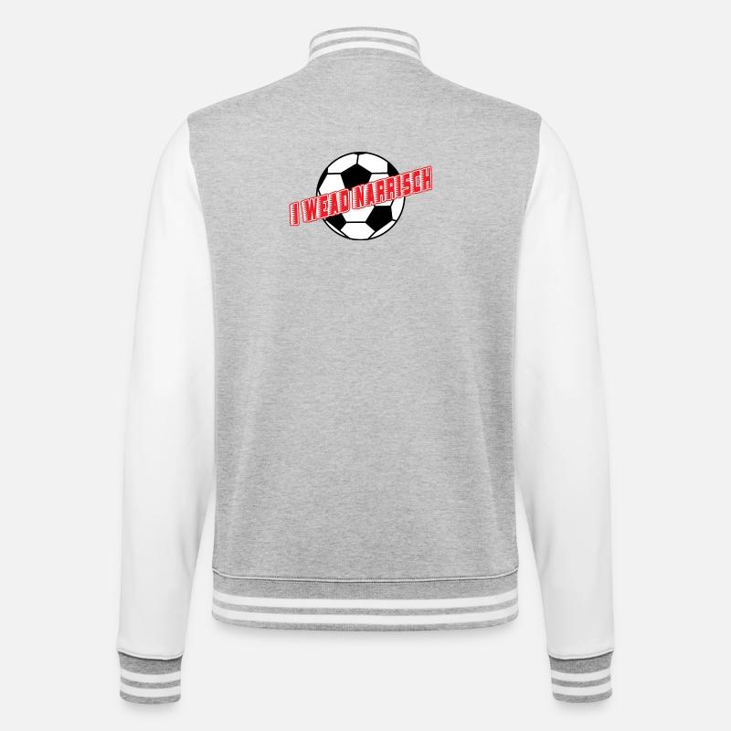 i wead narrisch-ich wird wahnsinnig,EM Austria - College Sweat Jacket - heather grey/white