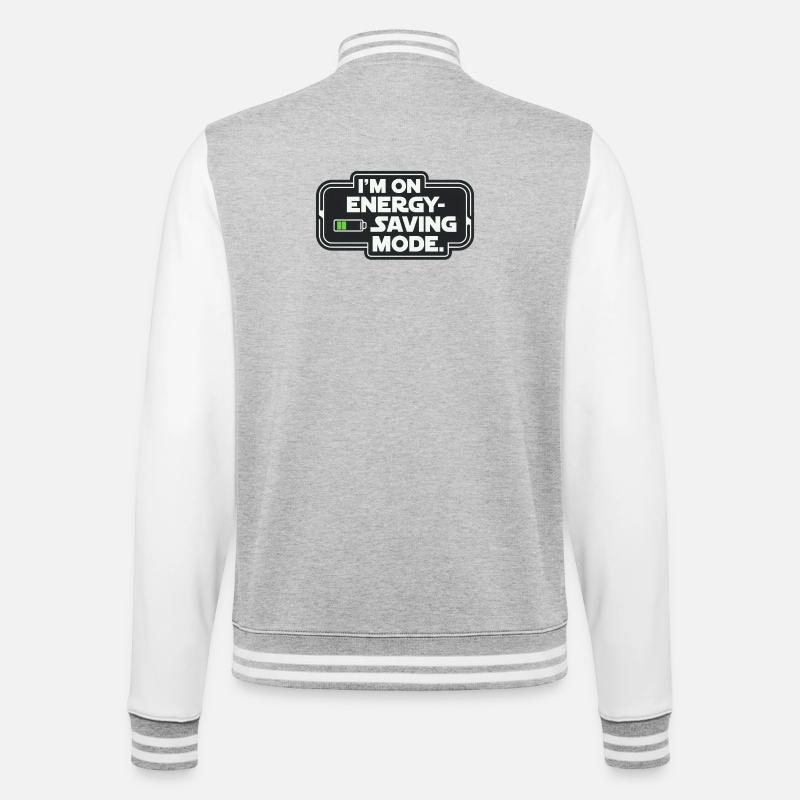 I'm On Energy-Saving Mode - College-Sweatjacke - Grau meliert/Weiß