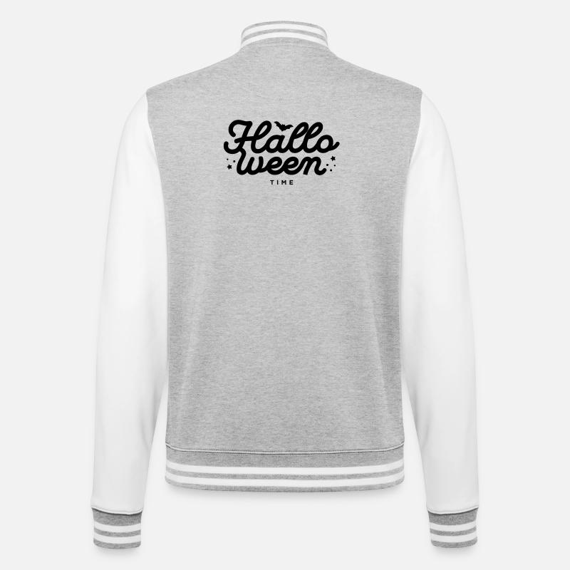 Celestial Night Sky Pattern Print - College Sweat Jacket - heather grey/white