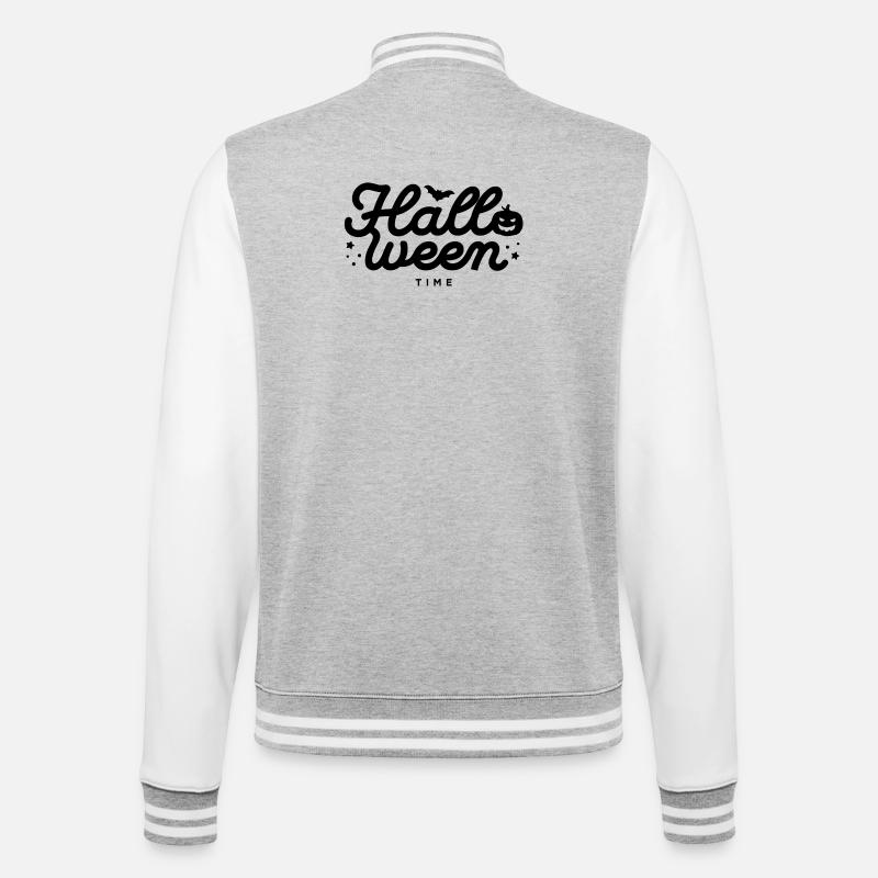Abstract Geometric Wave Pattern Design - College Sweat Jacket - heather grey/white