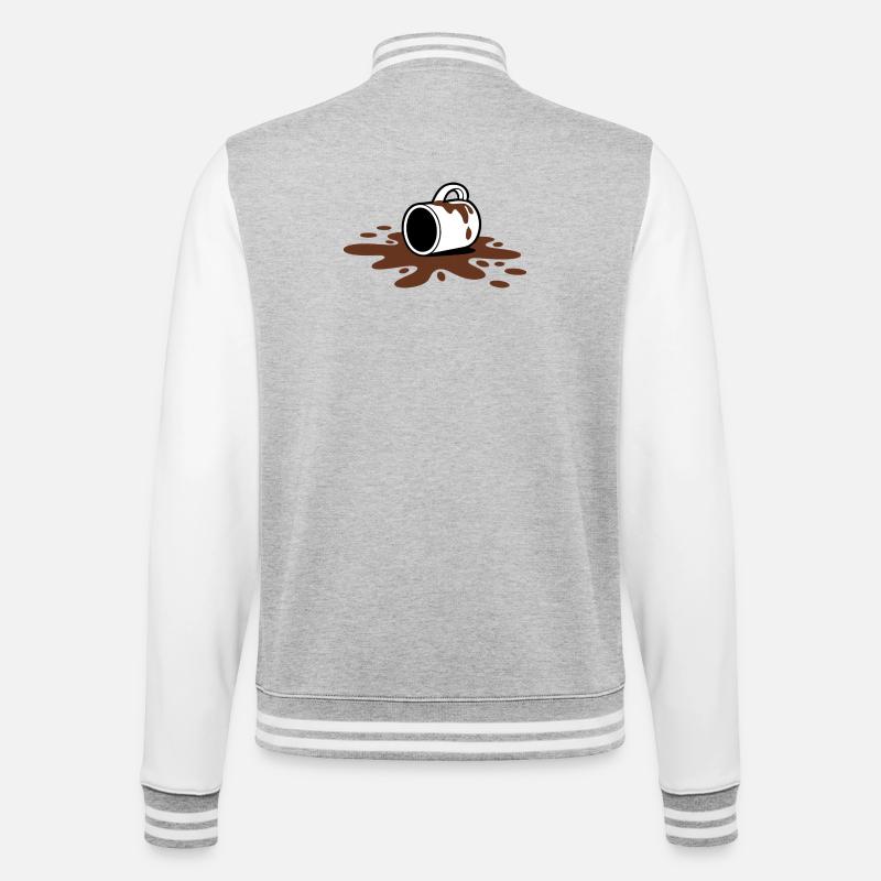 Kaffee Verschütteter - College-Sweatjacke - Grau meliert/Weiß