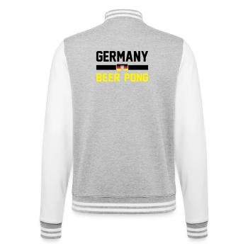 Bier Pong Deutschland - College-Sweatjacke - Grau meliert/Weiß - Hinten - Marisol (170cm)