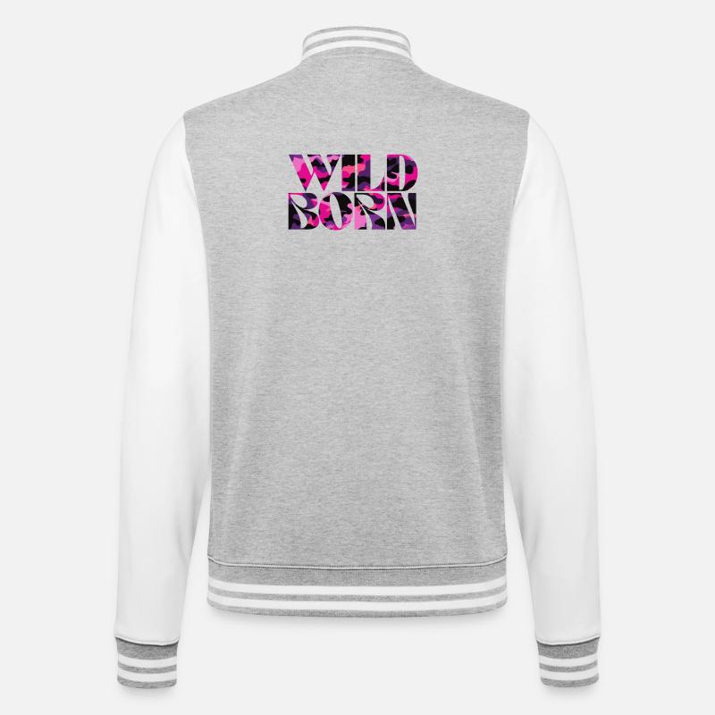 Camouflage Pink World Message Design - Veste Teddy - gris chiné / blanc