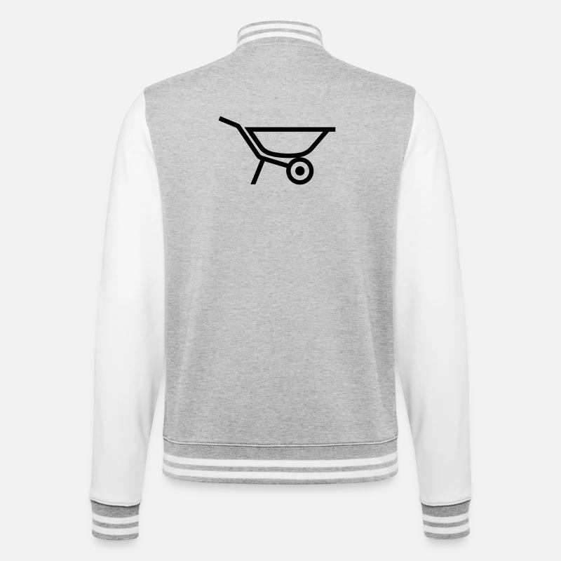 wheelbarrow - College Sweat Jacket - heather grey/white