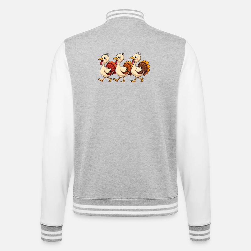 Bébé dinde de Thanksgiving - Veste Teddy - gris chiné / blanc