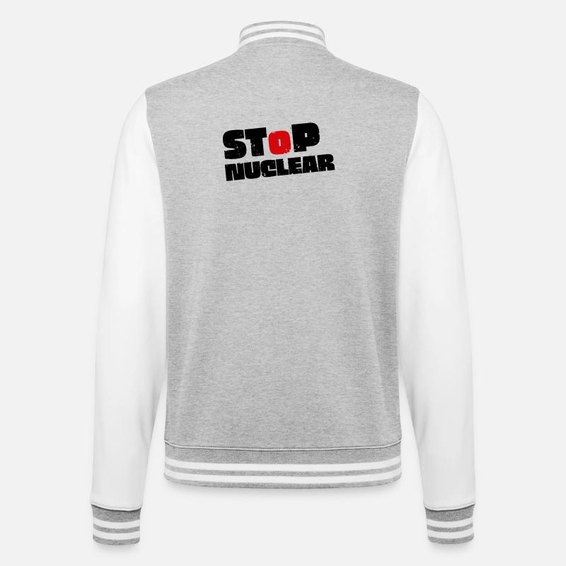 No nuclear power - College Sweat Jacket - heather grey/white