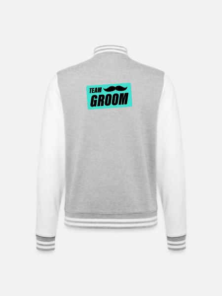 team_groom- - Veste Teddy - gris chiné / blanc