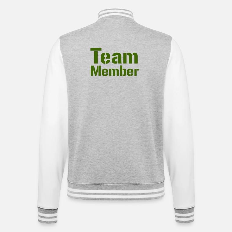 Team Member Bold Typography - College Sweat Jacket - heather grey/white