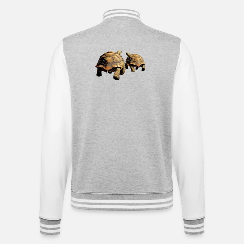 Duo turtles in the evening light - College Sweat Jacket - heather grey/white