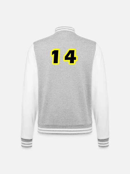 14 Symbole numérique - Veste Teddy - gris chiné / blanc