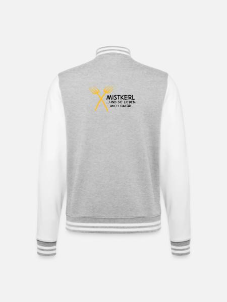 2541614 15142795 mistkerl - College Sweat Jacket - heather grey/white