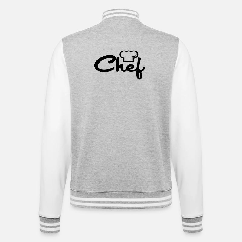 Chef - Veste Teddy - gris chiné / blanc