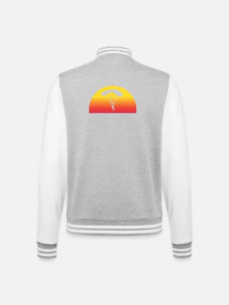 Adventurous Skydive Sunset - College Sweat Jacket - heather grey/white