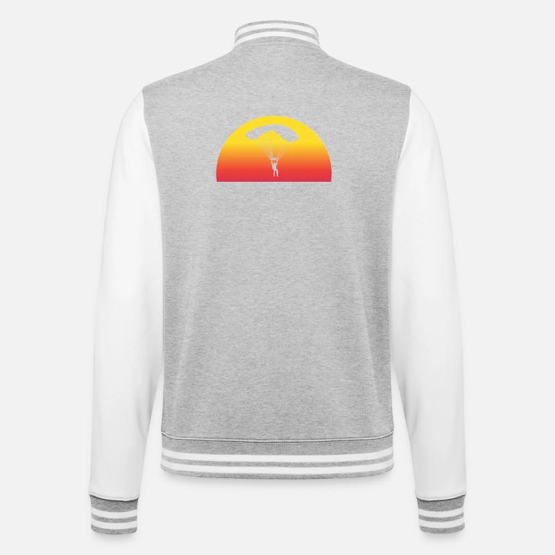Adventurous Skydive Sunset - College Sweat Jacket - heather grey/white