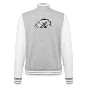 Grouper - College Sweat Jacket - heather grey/white - Back - Marisol (170cm)
