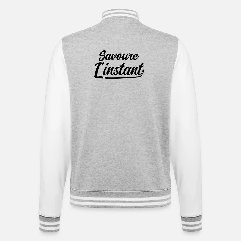 Savoure l'instant - Veste Teddy - gris chiné / blanc