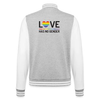 Pride Month - Liebe hat kein Geschlecht - College-Sweatjacke - Grau meliert/Weiß - Hinten - Marisol (170cm)