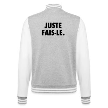 Juste fais le - Veste Teddy - gris chiné / blanc - Dos - Marisol (170cm)