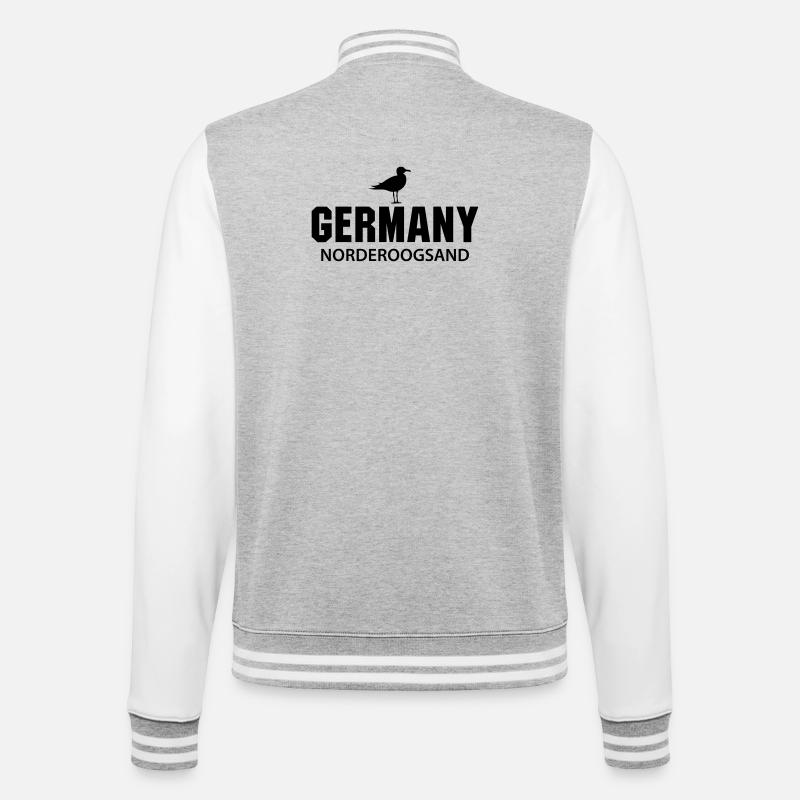 Norderoogsand GERMANY - College-Sweatjacke - Grau meliert/Weiß