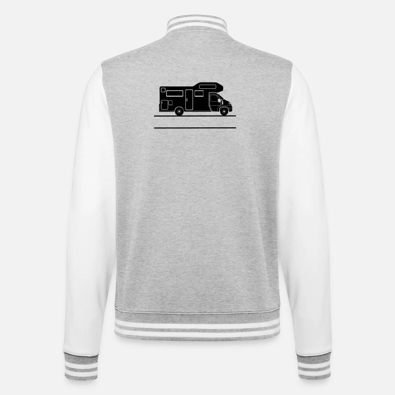 Camper silhouette with namespace - College Sweat Jacket - heather grey/white