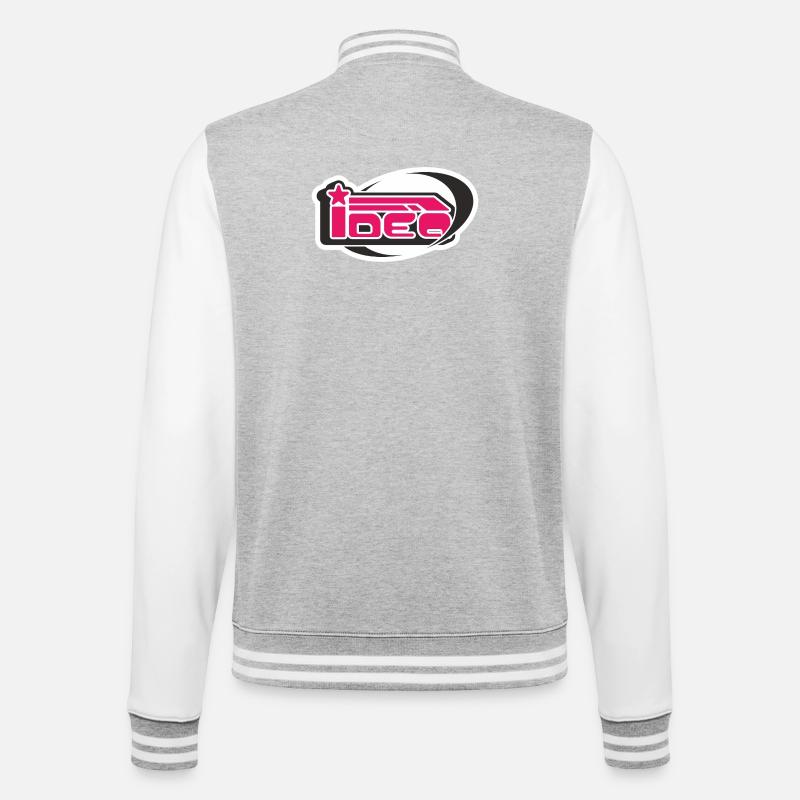 Die Idee von y2k - College-Sweatjacke - Grau meliert/Weiß