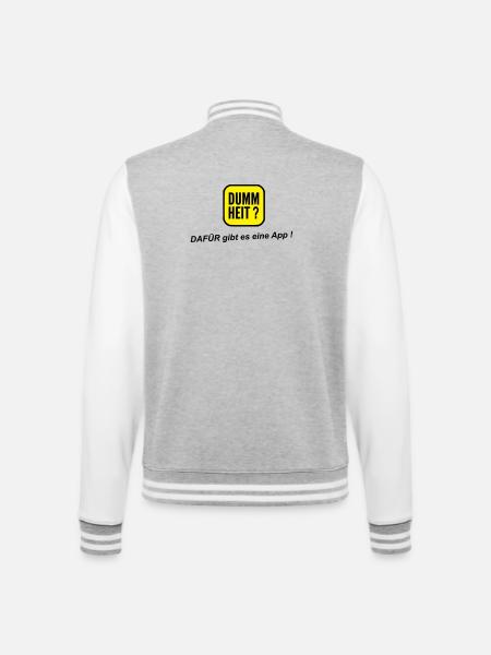 App dumm - College-Sweatjacke - Grau meliert/Weiß
