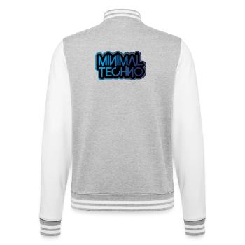 Minimaler Techno - College-Sweatjacke - Grau meliert/Weiß - Hinten - Marisol (170cm)