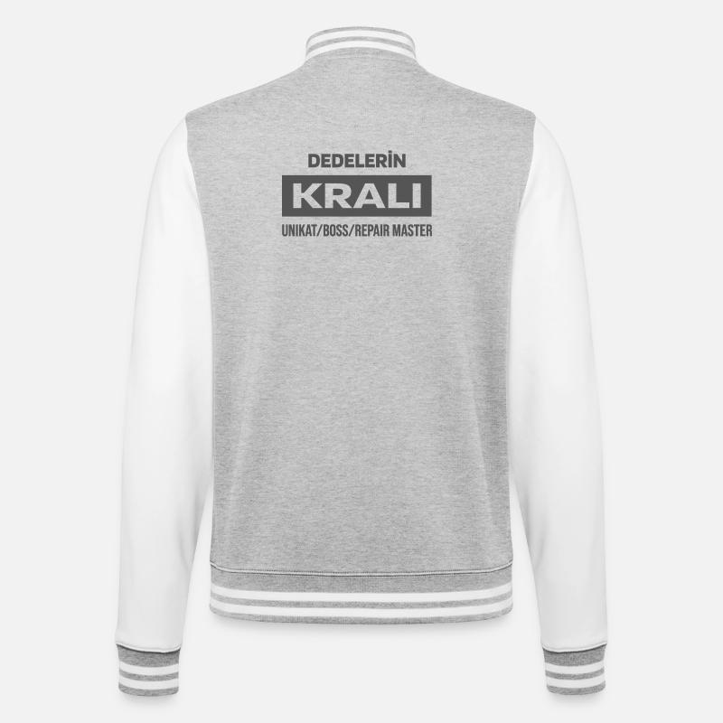 Super Dede - Unique, Chef, Master Repairer - College Sweat Jacket - heather grey/white
