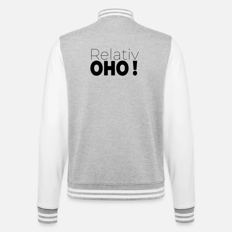 Relatively oho - College Sweat Jacket - heather grey/white
